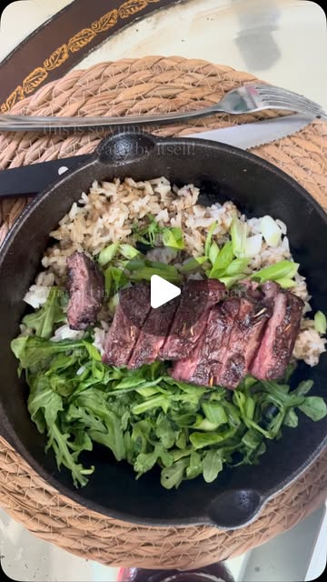 Steak and asparagus in Samantha’s food storytelling reel.