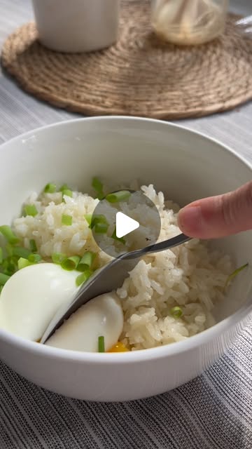 Jammy eggs and rice from Samantha’s kitchen.
